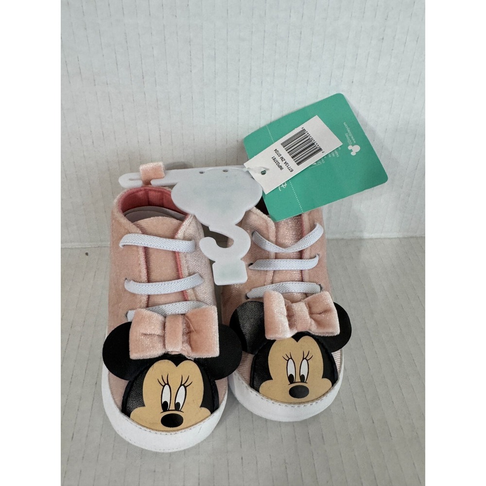 Adorable Disney Minnie Mouse Crib Shoes Size 9-12 Months One Size New With Tags!